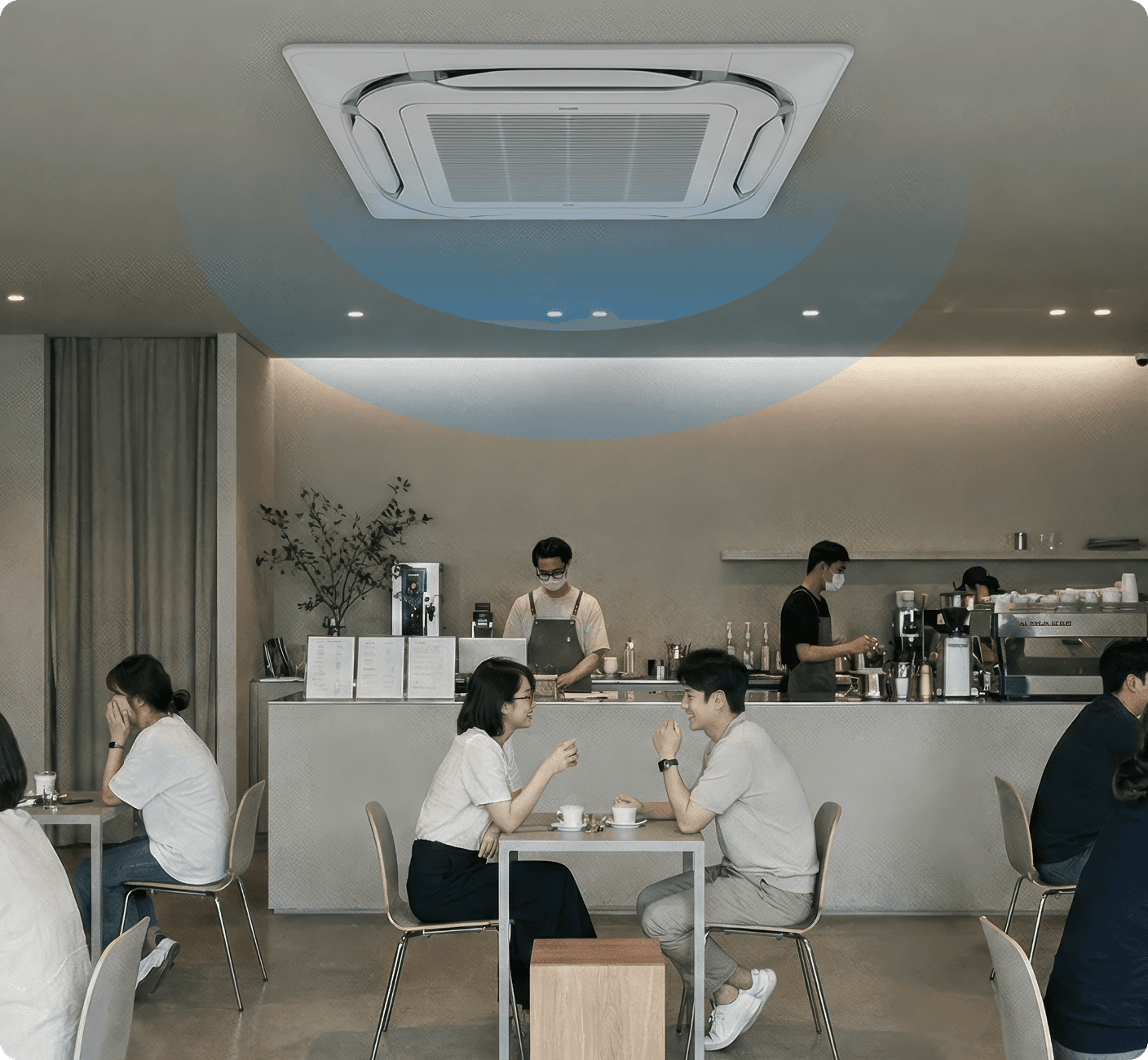 실내 온·습도와 외부 날씨 데이터를 반영한 쾌적한 환경 제공